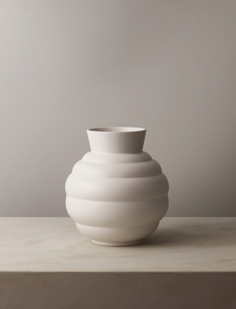 Knabstrup Keramik x Tortus Vase No3 H26,5 cm, Wei