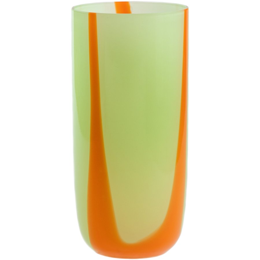 Kodanska Flow Long Drink Drikkeglas 40 cl, Grn m. Orange Striber