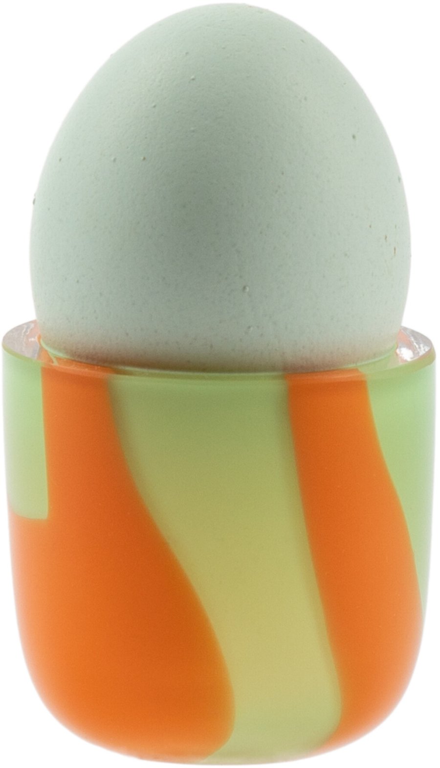 Kodanska Flow Eierbecher H4,5 cm, Grn m. orangen Streifen