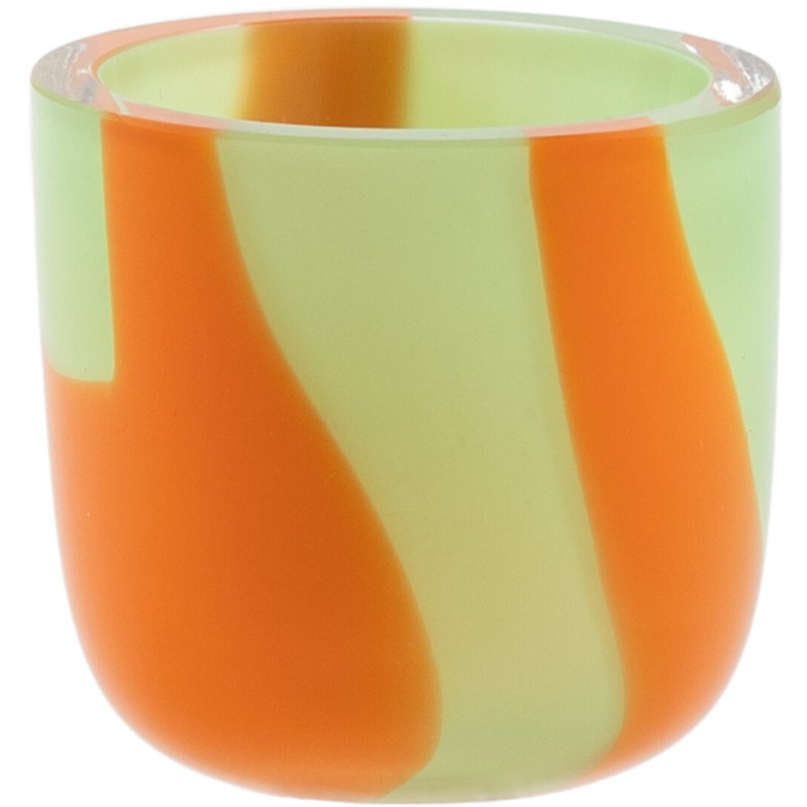 Kodanska Flow Eierbecher H4,5 cm, Grn m. orangen Streifen