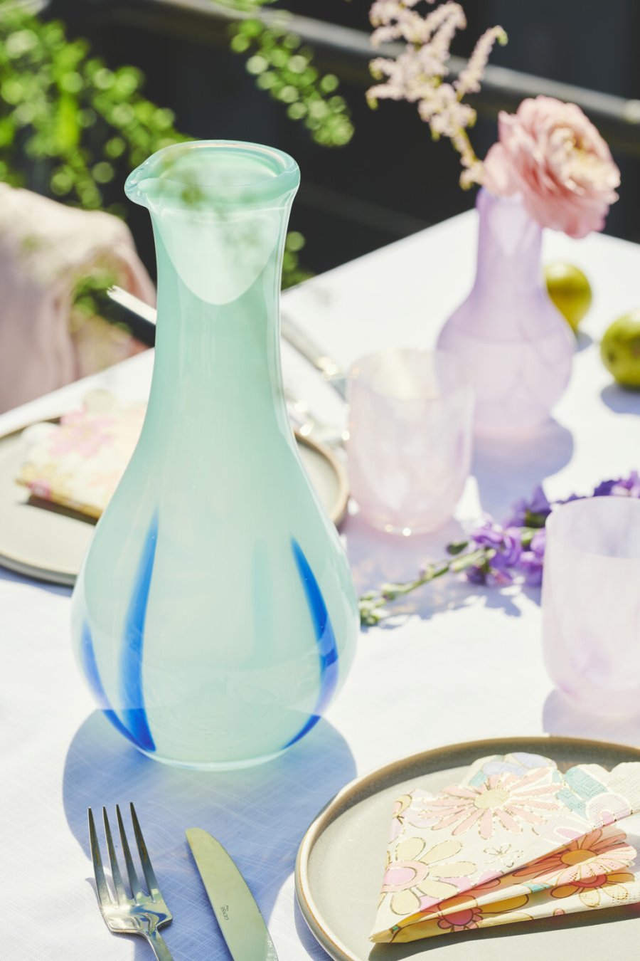 Kodanska Flow Karaffel 120 cl, Lysebl� m. Striber