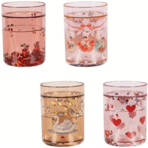 Konges Sl�jd Glitterkop 4 stk 18 cl, Rose