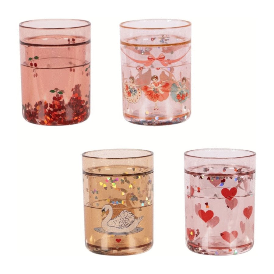 Konges Sljd Glitterkop 4 stk 18 cl, Rose
