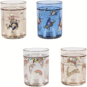 Konges Sljd Glitter-Becher 4er Set 18cl, Blau