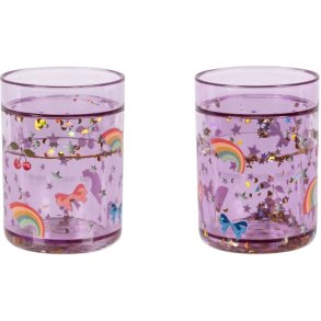 Konges Sljd Glitzerbecher 2er Set, Rainbow Twinkle