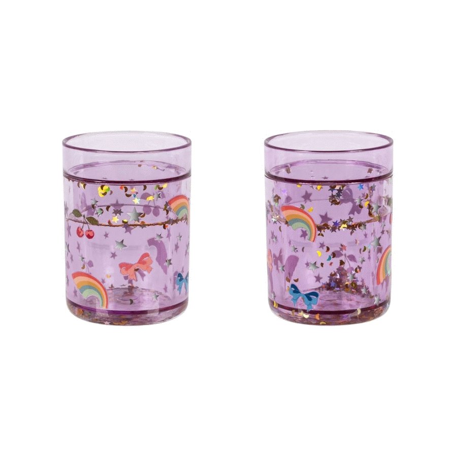 Konges Sljd Glitzerbecher 2er Set, Rainbow Twinkle