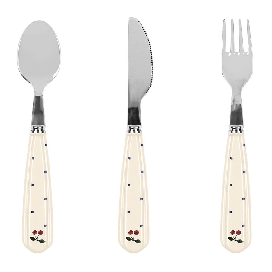 Konges Sljd Besteckset 3-teilig, Navy Dots