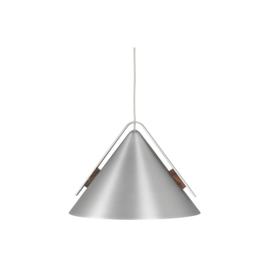 Kristina Dam Studio Cone Pendelleuchte 40 cm, Gebrstetes Aluminium/Walnuss