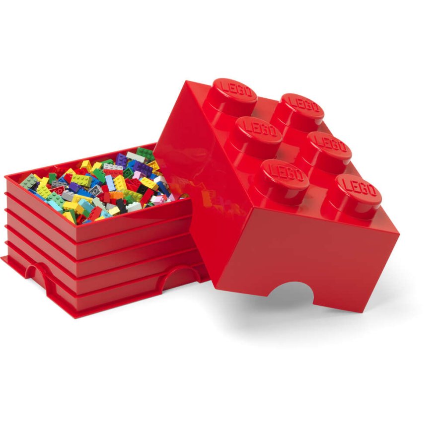 LEGO Aufbewahrungsstein 6 Noppen 25 cm, Rot