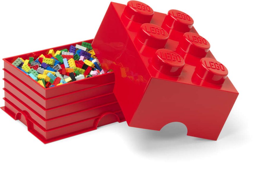 LEGO Aufbewahrungsstein 6 Noppen 25 cm, Rot