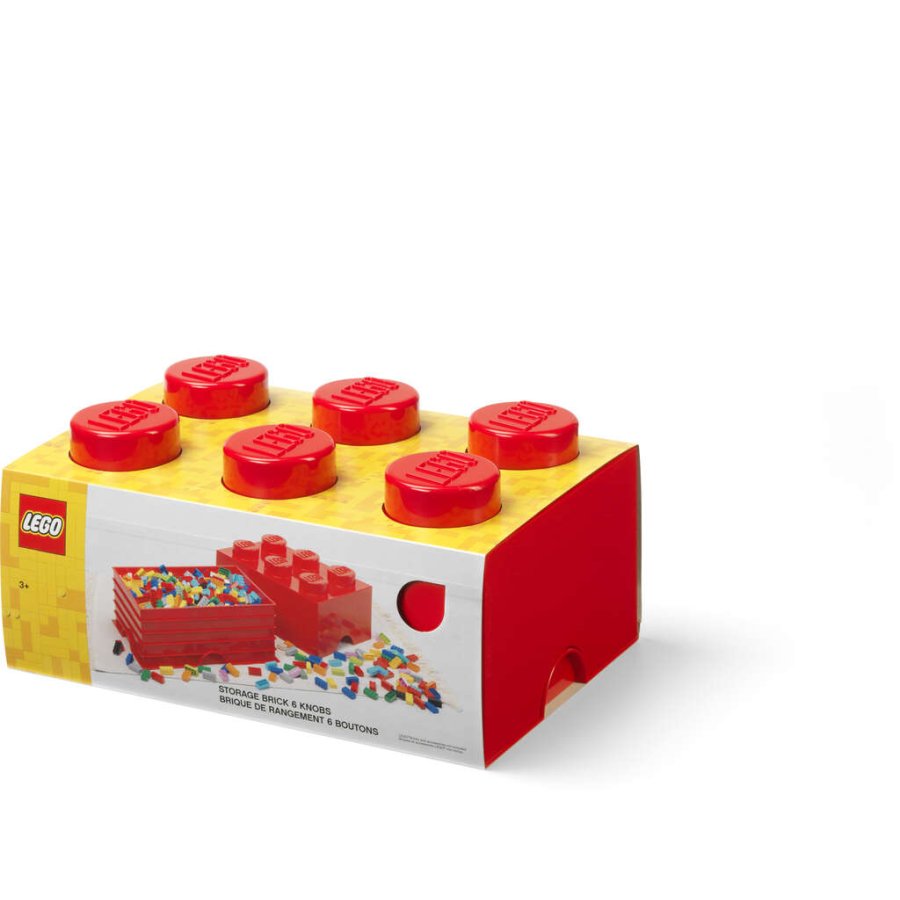 LEGO Aufbewahrungsstein 6 Noppen 25 cm, Rot