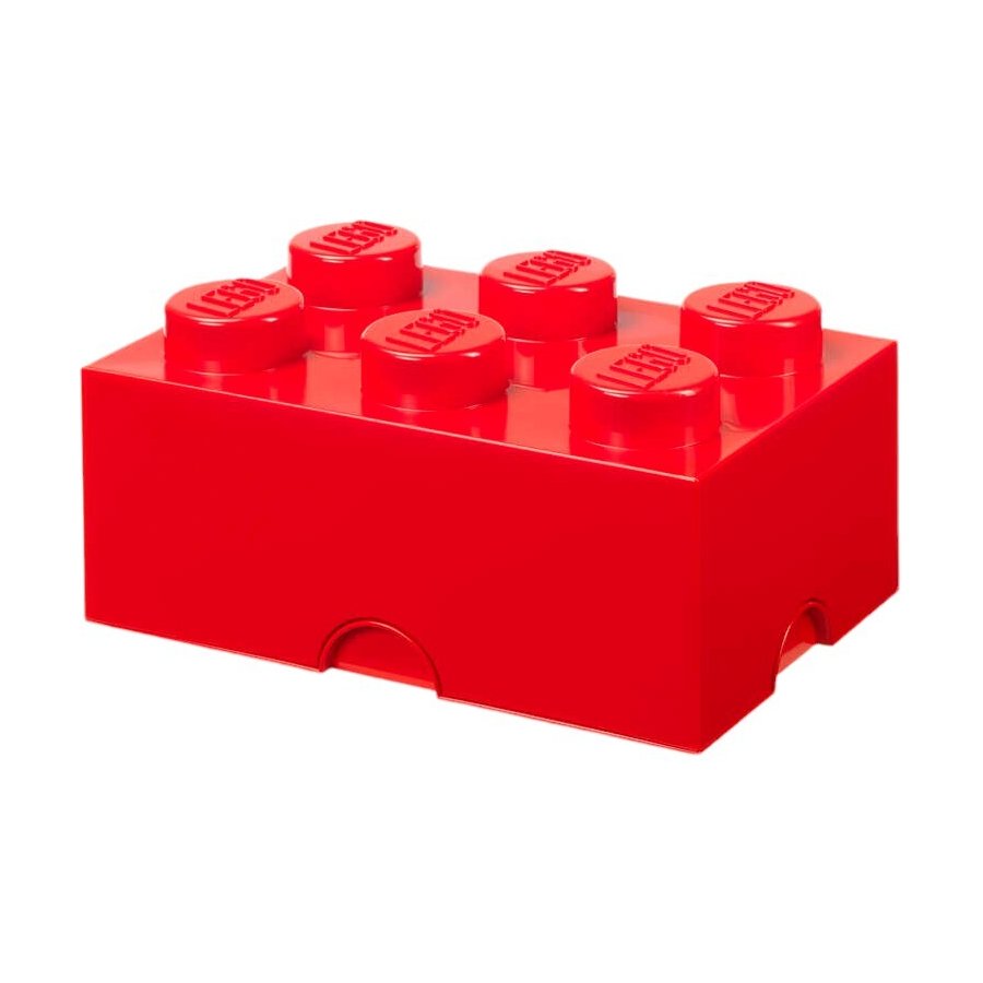 LEGO Aufbewahrungsstein 6 Noppen 25 cm, Rot