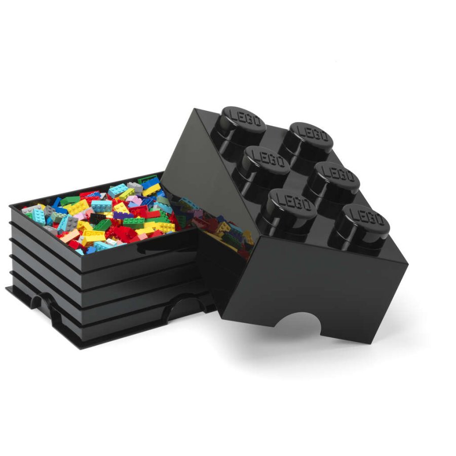 LEGO Aufbewahrungsstein 6 Noppen 25 cm, Schwarz