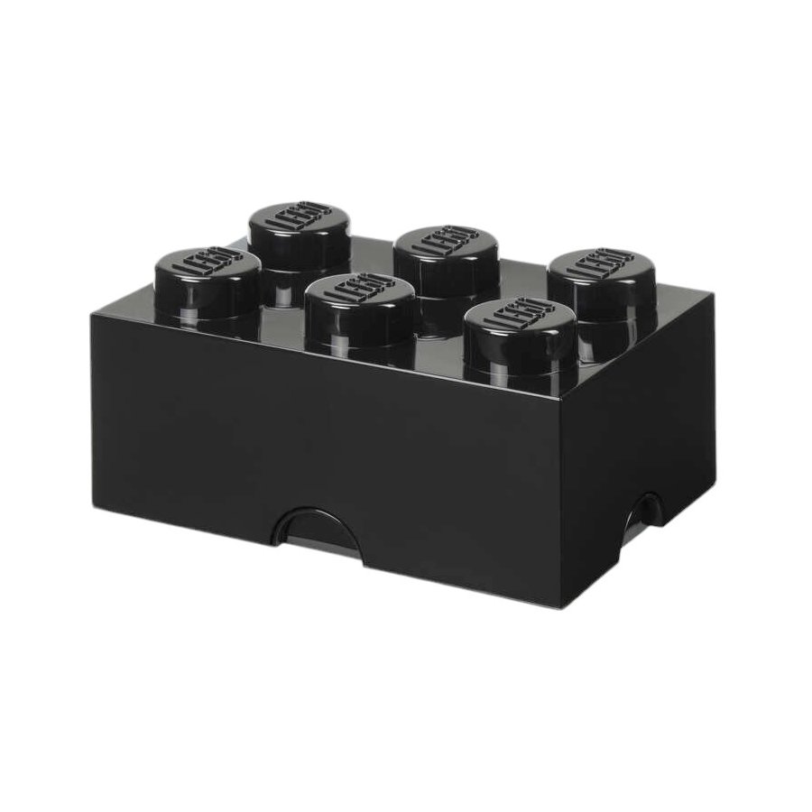 LEGO Aufbewahrungsstein 6 Noppen 25 cm, Schwarz