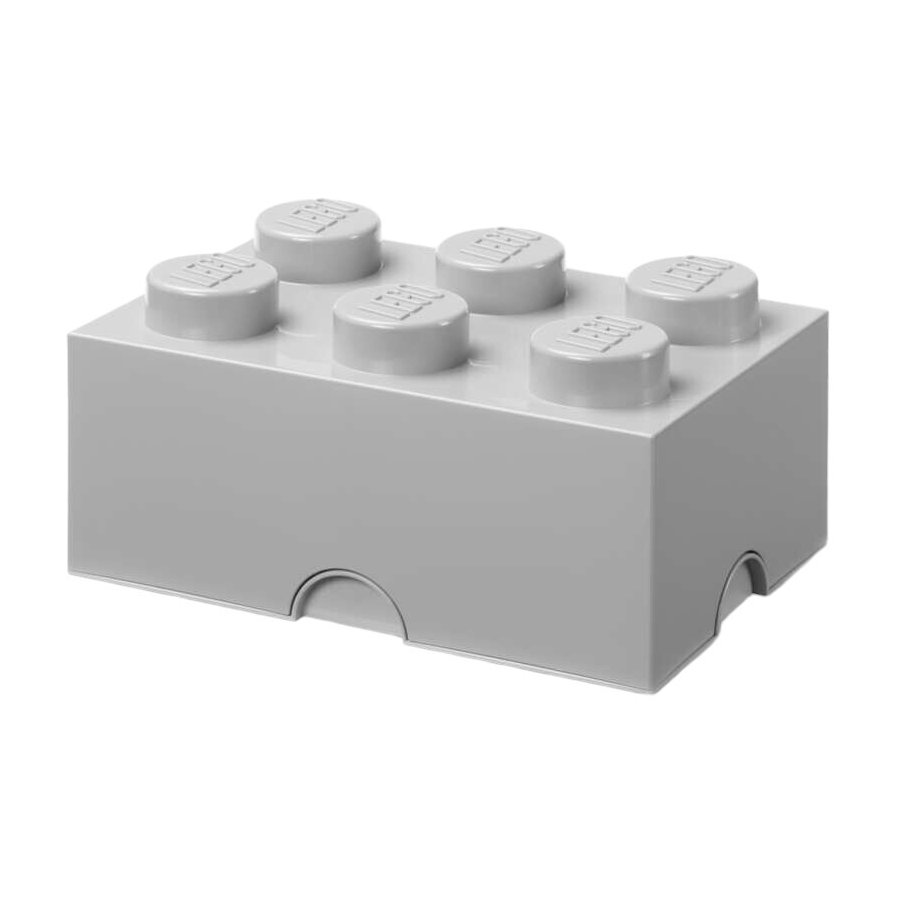 LEGO Aufbewahrungsstein 6 Noppen 25 cm, Grau