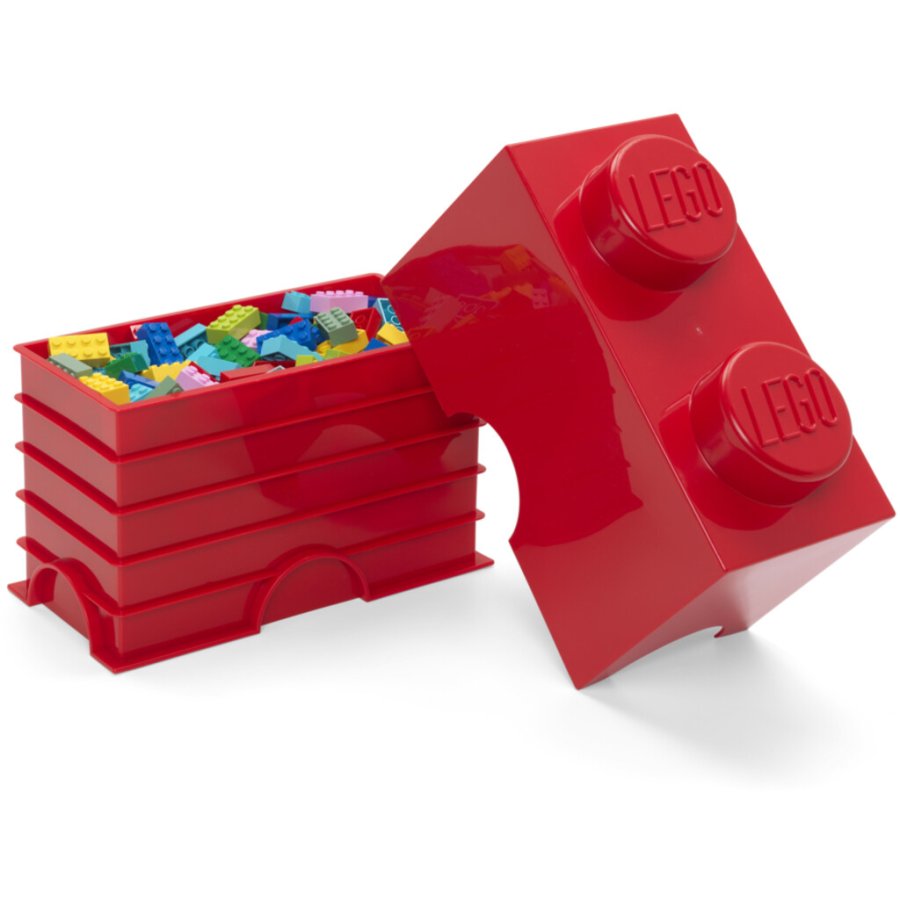 LEGO Aufbewahrungsstein 2 Noppen 25 cm, Rot