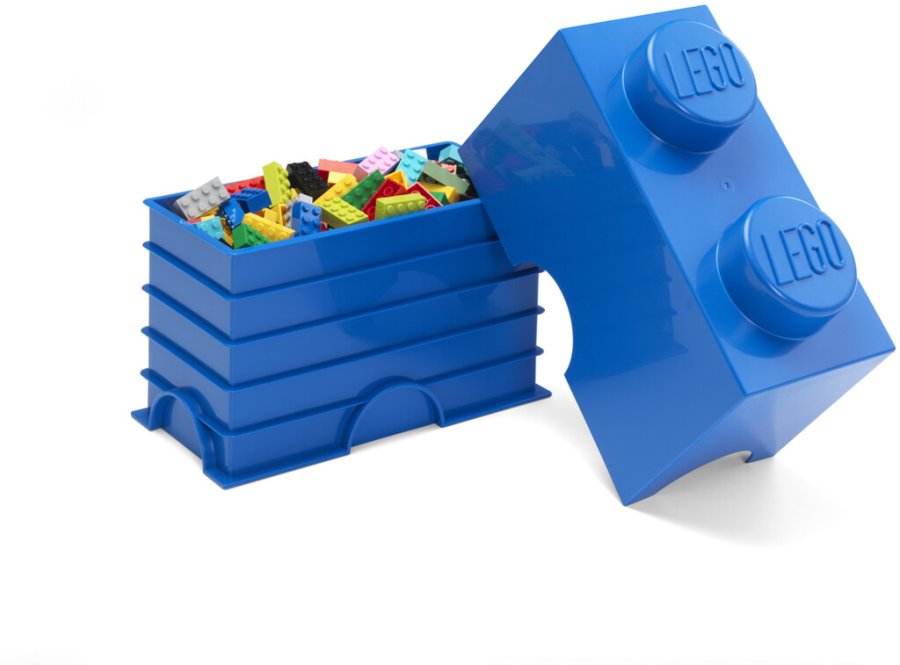 LEGO Aufbewahrungsstein 2 Noppen 25 cm, Blau