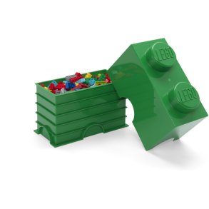 LEGO Opbevaringsklods 2-knops 25 cm,  Mørkegrøn