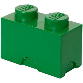 LEGO Opbevaringsklods 2-knops 25 cm,  Mørkegrøn