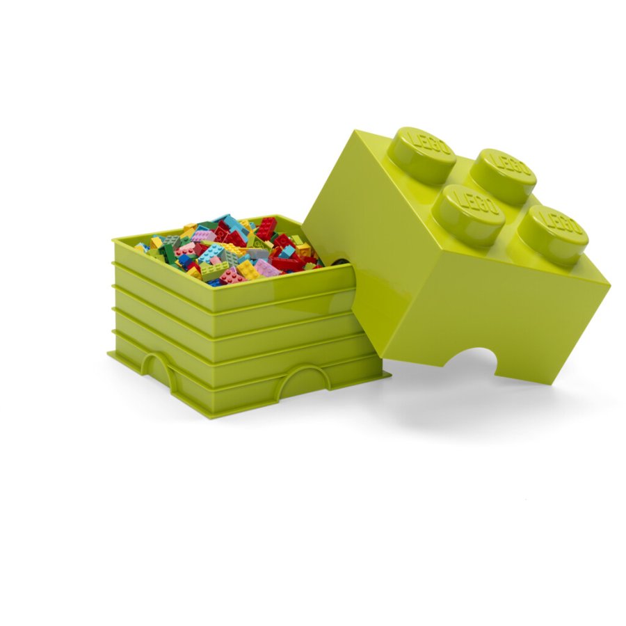 LEGO Aufbewahrungsstein 4 Noppen 25 cm, Lime