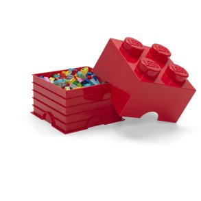 LEGO Opbevaringsklods 4-knops 25 cm, Rød