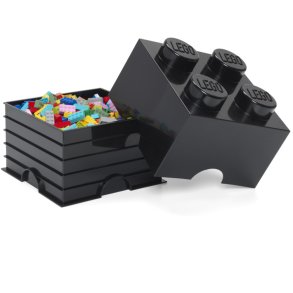 LEGO Opbevaringsklods 4-knops 25 cm, Sort