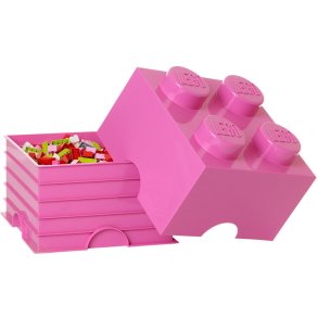 LEGO Opbevaringsklods 4-knops 25 cm, Pink