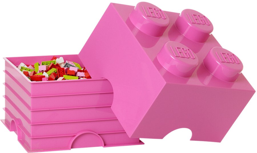 LEGO Aufbewahrungsstein 4 Noppen 25 cm, Pink