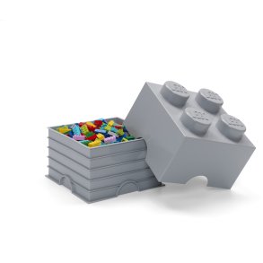 LEGO Opbevaringsklods 4-knops 25 cm, Lysegrå