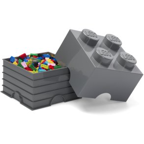 LEGO Opbevaringsklods 4-knops 25 cm, Mørkegrå