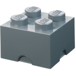 LEGO Opbevaringsklods 4-knops 25 cm, Mørkegrå