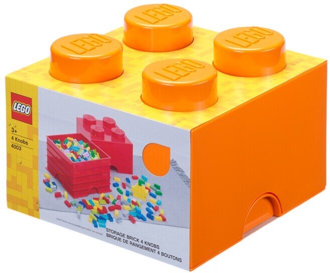 LEGO Aufbewahrungsstein 4 Noppen 25 cm, Orange