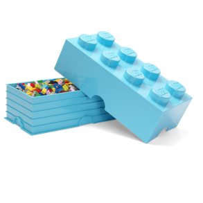 LEGO Opbevaringsklods 8-knops 50 cm, Turkisblå