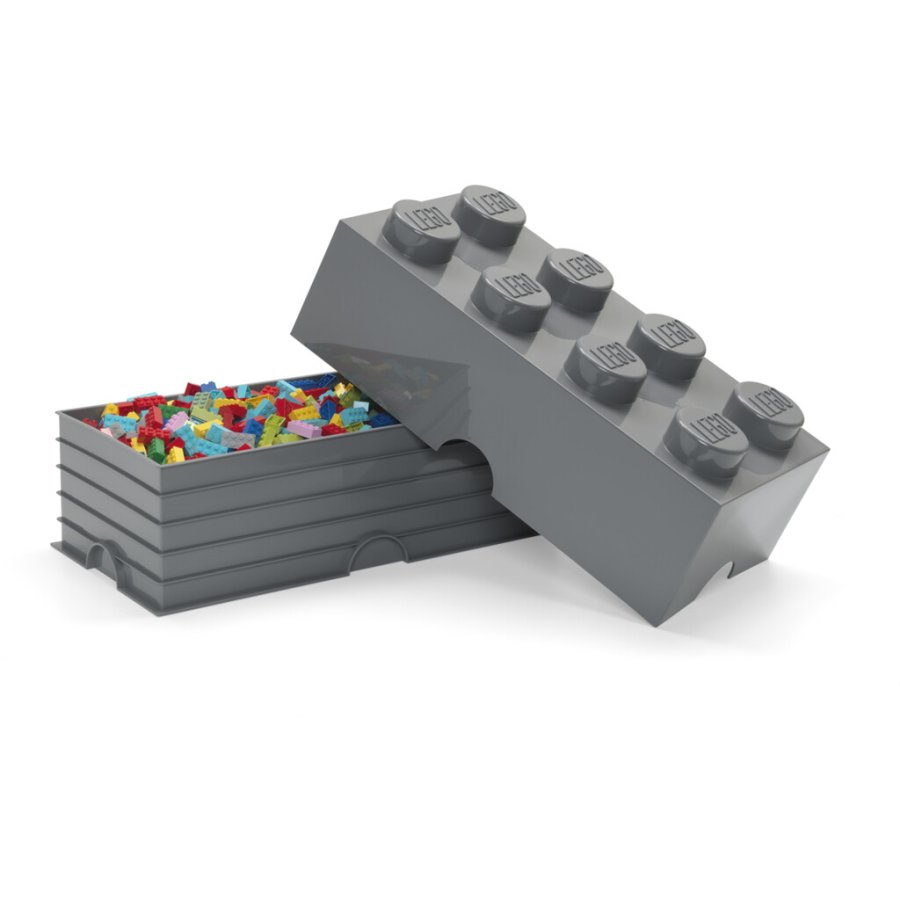 LEGO Aufbewahrungsstein 8 Noppen 50 cm, Grau