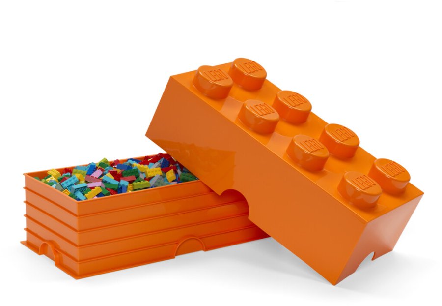 LEGO Aufbewahrungsstein 8 Noppen 50 cm, Orange