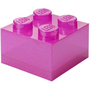 LEGO Aufbewahrungsblock, 4 Noppen 25 cm, Glitzerrosa