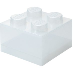 LEGO Aufbewahrungsblock, 4 Noppen 25 cm, Glitzer transparent