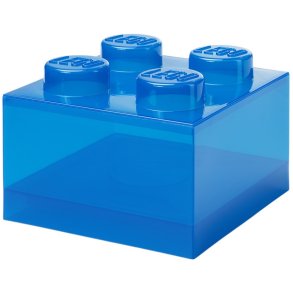 LEGO Aufbewahrungsblock, 4 Noppen25 cm, Blau Transparent
