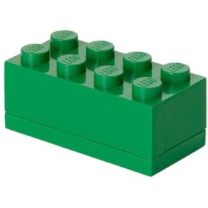 LEGO Snack-/Opbevaringsboks 8-knops 9,2 cm, Mørkegrøn