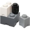 LEGO Aufbewahrungsstein 4er Set, Schwarz/Wei/Grau