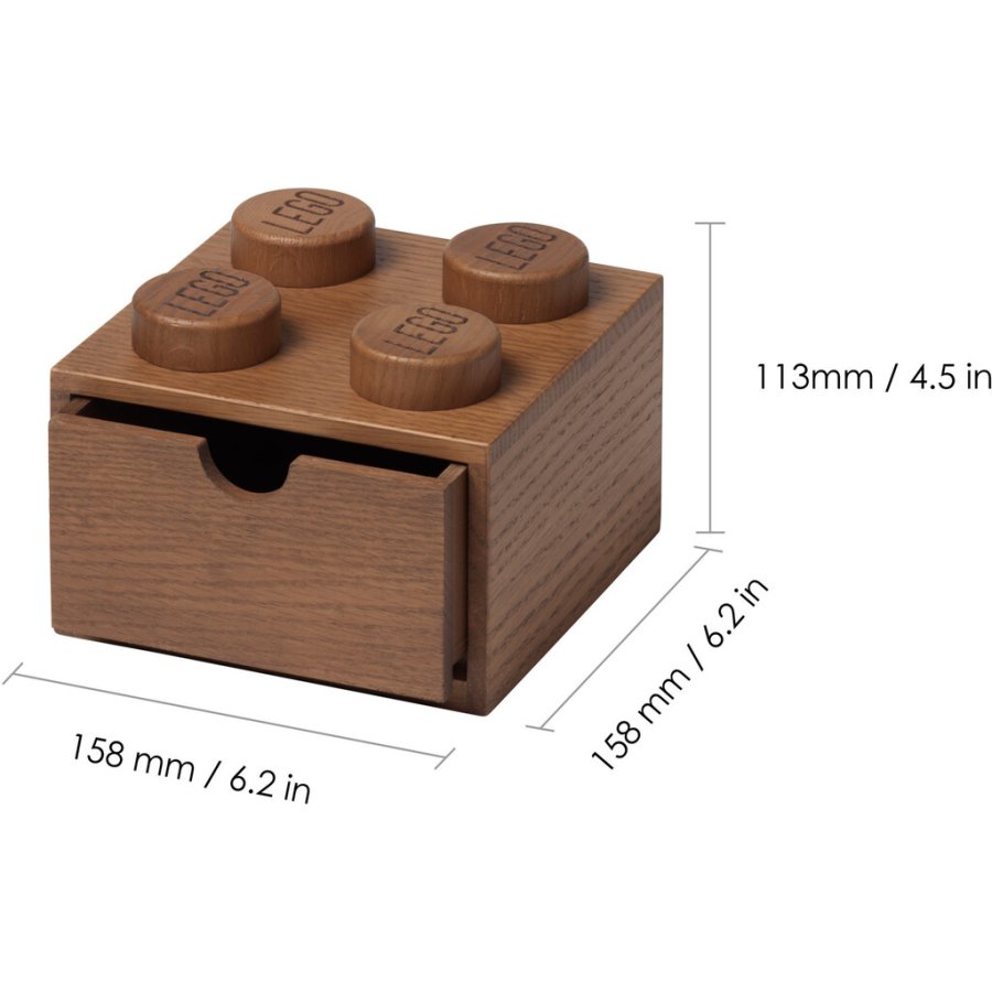 LEGO Schreibtischschublade 15.8 cm, Eiche dunkel gebeizt