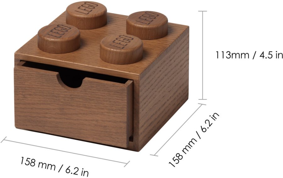 LEGO Schreibtischschublade 15.8 cm, Eiche dunkel gebeizt