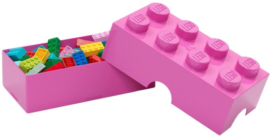 LEGO Madkasse/Opbevaringsboks 8-knops 950 ml, Lyserd