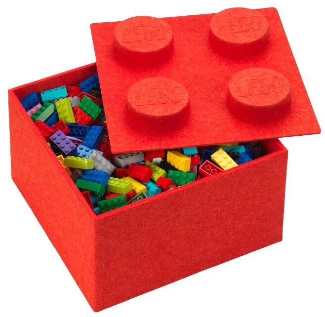 LEGO Filt Opbevaringsklods 4-knops 25 cm, R�d