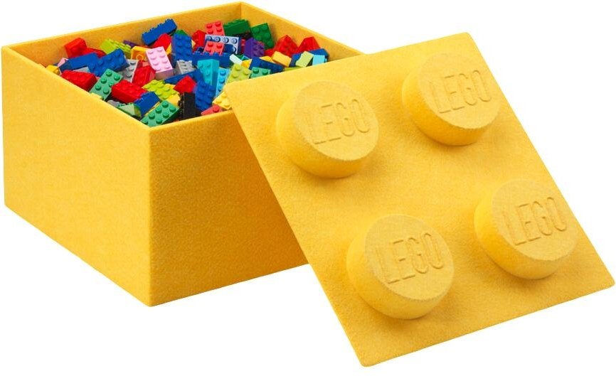 LEGO Filt Opbevaringsklods 4-knops 25 cm, Gul