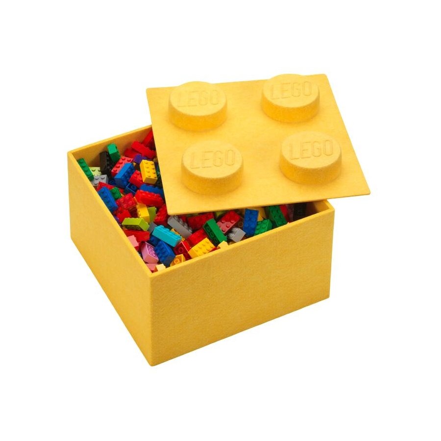 LEGO Filt Opbevaringsklods 4-knops 25 cm, Gul