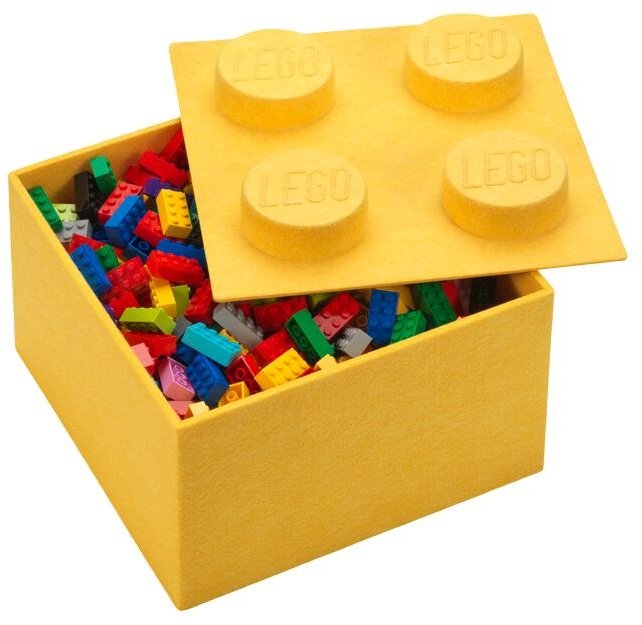 LEGO Filt Opbevaringsklods 4-knops 25 cm, Gul