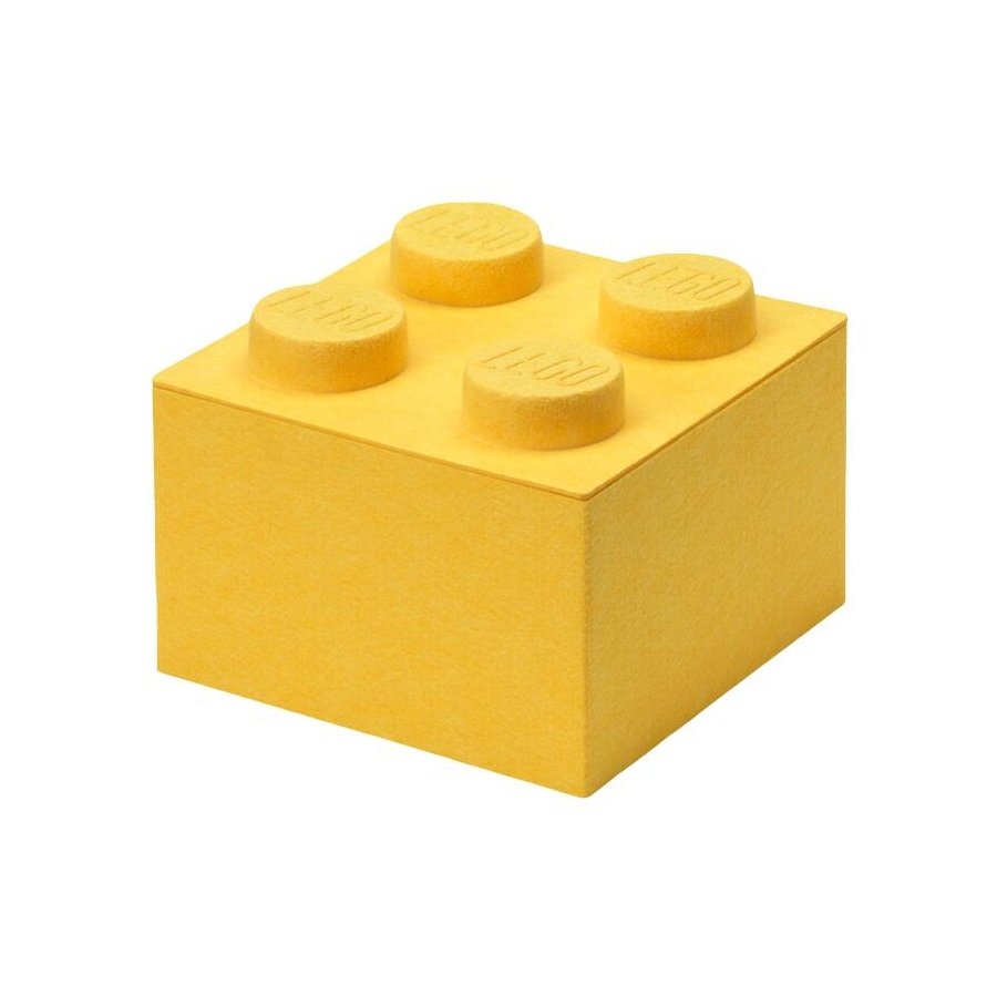 LEGO Filt Opbevaringsklods 4-knops 25 cm, Gul