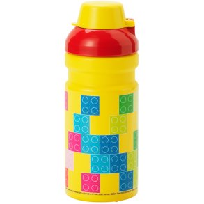 LEGO Wasserflasche Steine 390 ml, Rot/Gelb