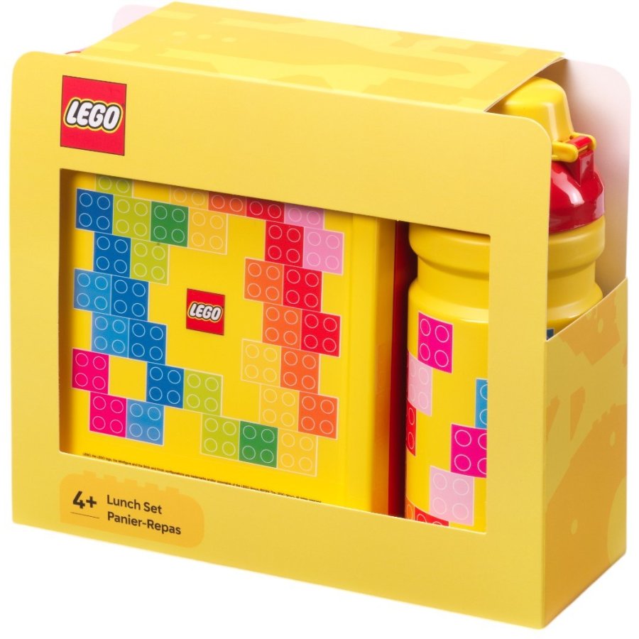 LEGO Brotdosen-Set Bricks 1,7 L/390 ml, Rot/Gelb